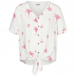 Buy TIMEZONE Printed Knot Blouse W /pink aquarelle palm