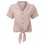 TENTREE Isa Tie Front Shirt W /Brulwood pink micro stripe