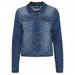 Buy ICHI Ihstampe Jacket /washed med blue
