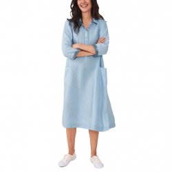 Buy WHITE STUFF Rosie Linen Shirt Dress /light blue