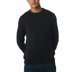 Buy NO EXCESS Pullover Crewneck Relief Garment Dyed Stone Washed /black