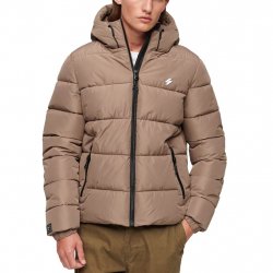 Buy SUPERDRY Hooded Sports Puffer Jacket /Fossil Brown