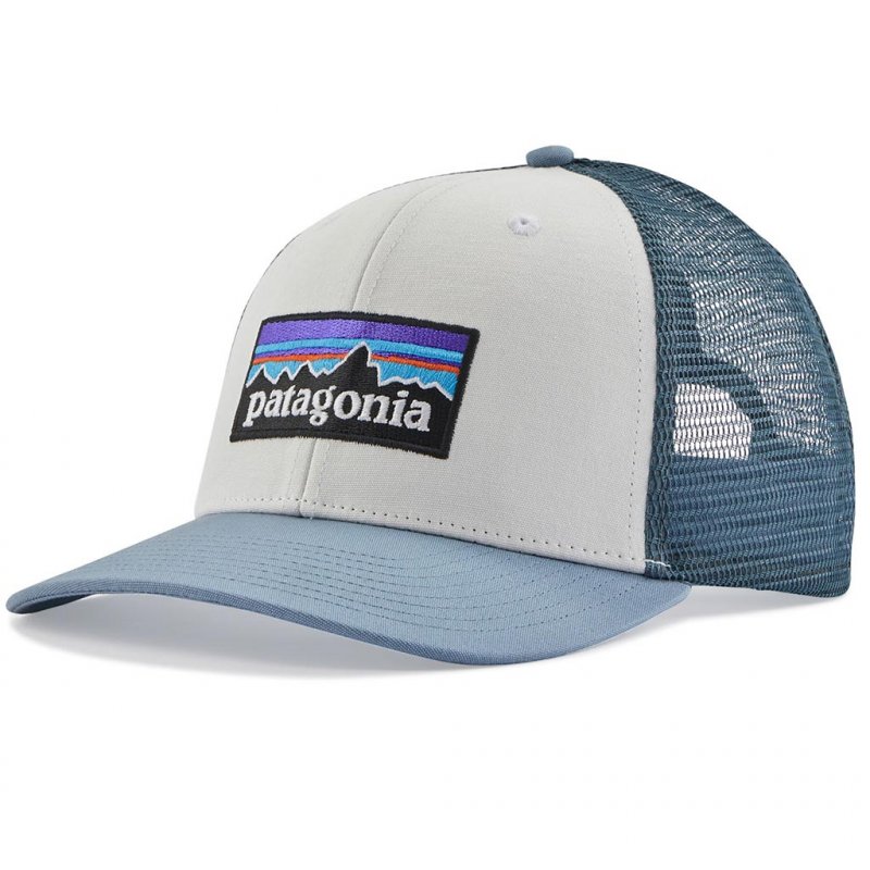 PATAGONIA P6 Logo Trucker Hat /white plume grey