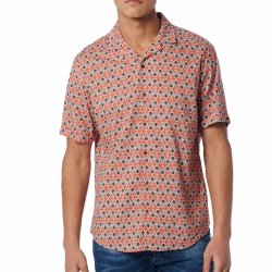 Buy NO EXCESS Shirt Short Sleeve Resort Collar Allover Printed /papaya