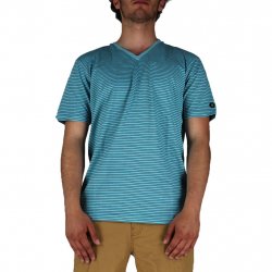 Buy NO EXCESS Tshirt Vneck 2 Coloured Stripes /light aqua