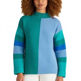 WHITE STUFF Jana High Neck Jumper /teal multi