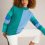 WHITE STUFF Jana High Neck Jumper /teal multi